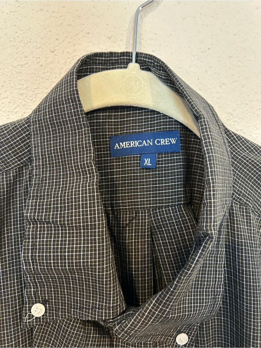 American Crew Black Check Casual Button-Down Shirt - XL